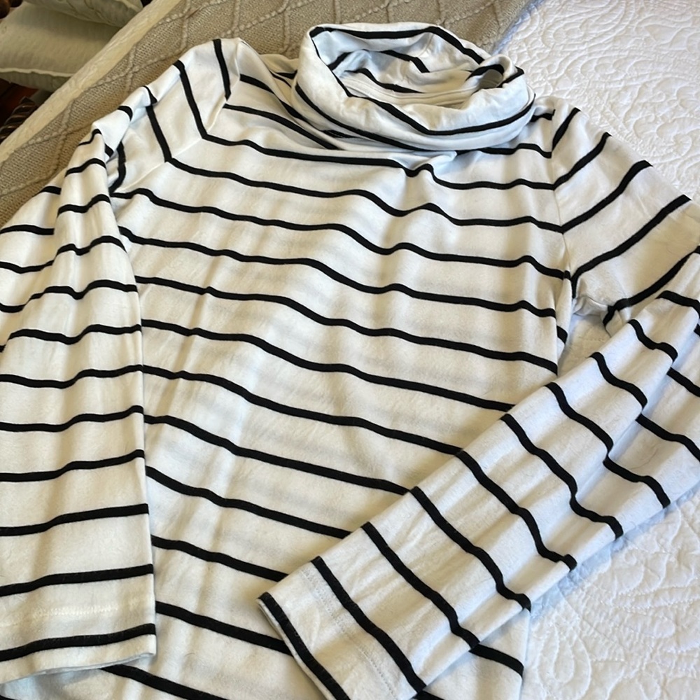 White and black turtleneck